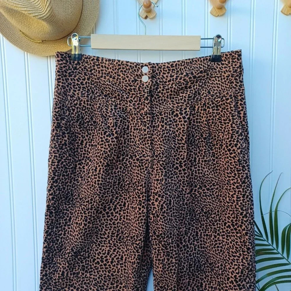 Anthropologie Kalea Corduroy  Jogger Trouser Pants Size M Cheetah Brown Black - Picture 4 of 12